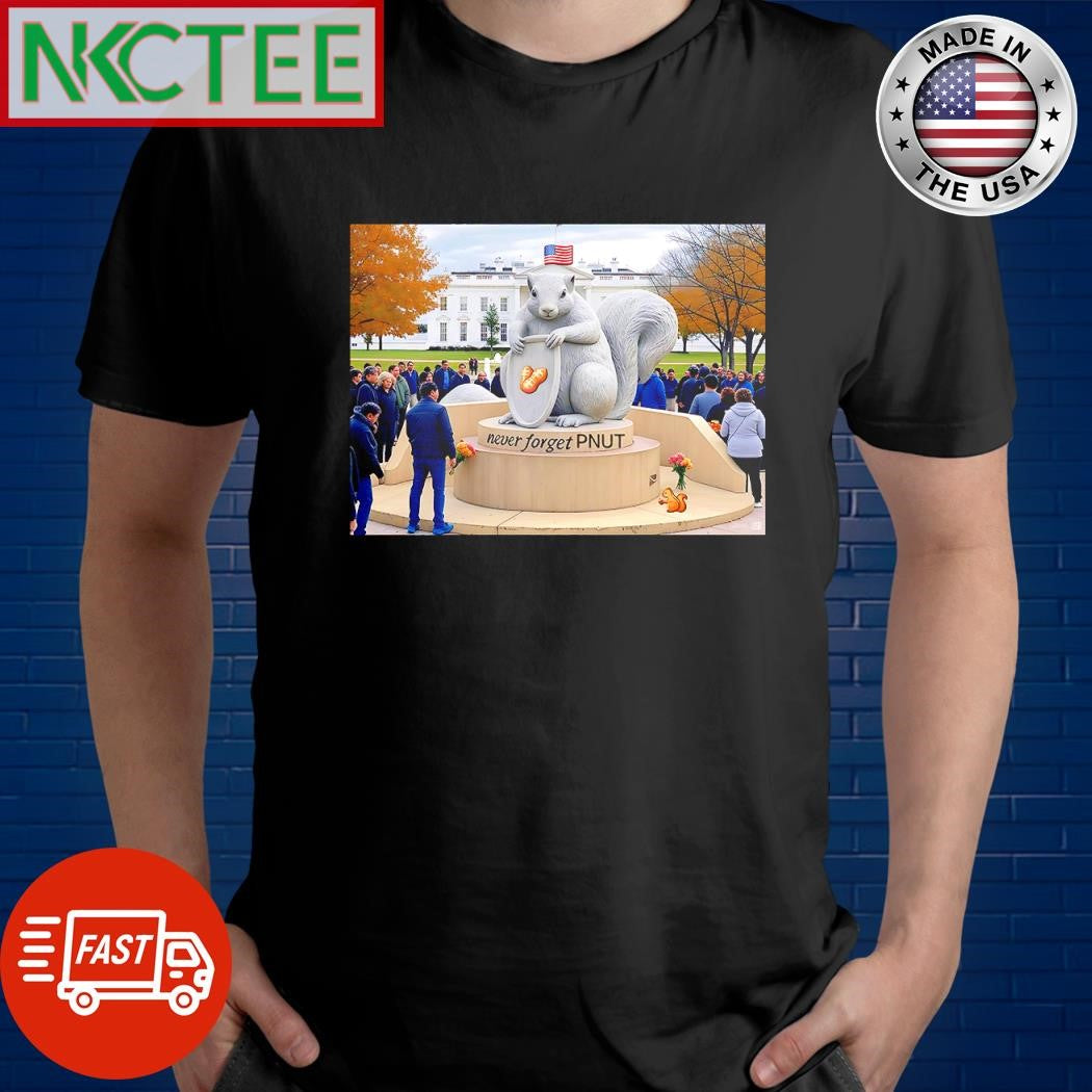Awesome Never forget Peanut Squirrel stone statue PNUT coin shirt
