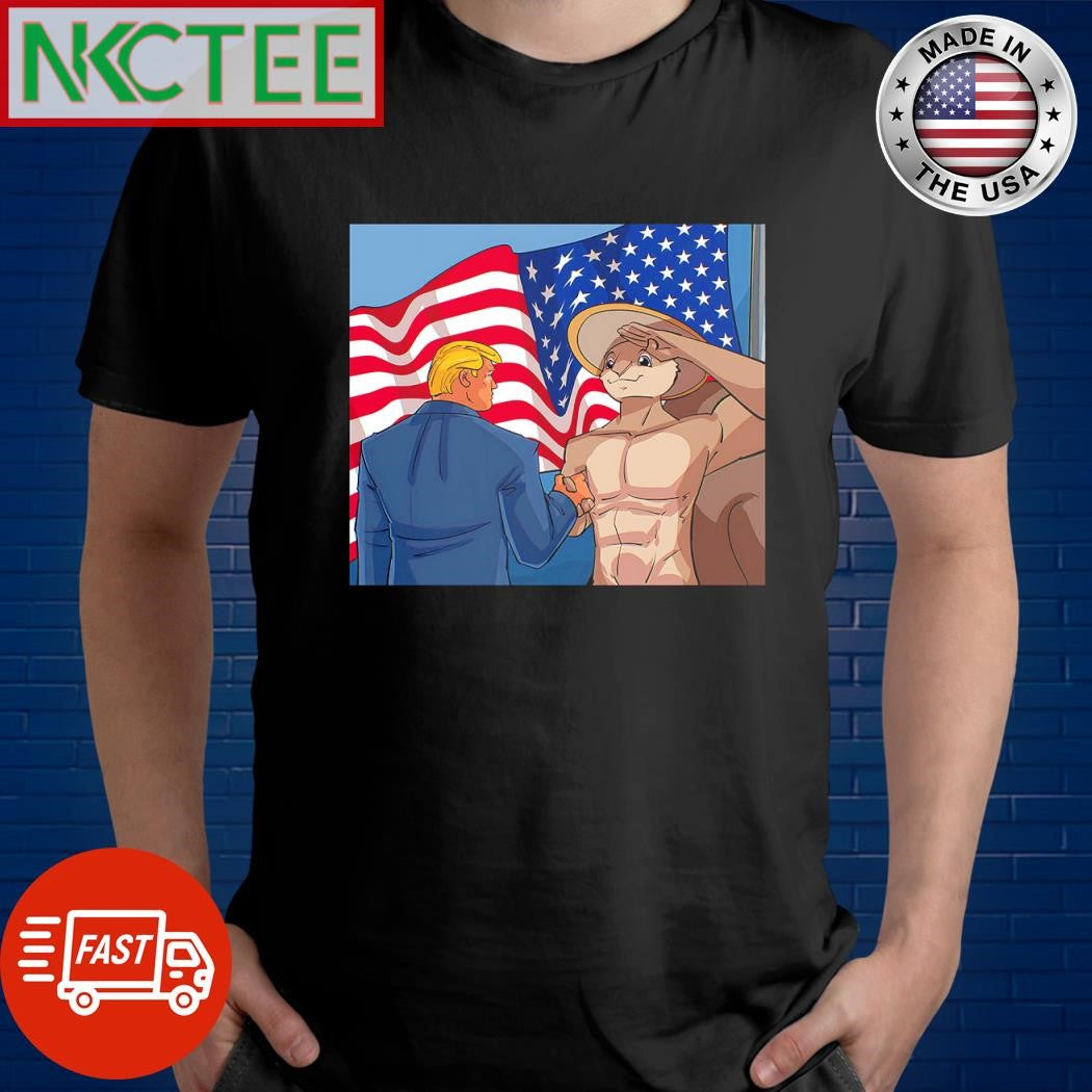 Awesome Squirrels pnut coin American warrior with Donald Trump shirt