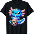 Axolotl Bubble Boba Tea Anime Cute Kawaii Blue Axolotl TShirt Hoodie, Sweatshirt | PureTeeCo.com