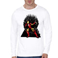 Ironman On Throne White Full Sleeve T-Shirt Hoodie, Sweatshirt | PureTeeCo.com