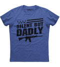 Silent But Dadly American Flag Gun T-Shirt (O) Hoodie, Sweatshirt | PureTeeCo.com (Image 1)