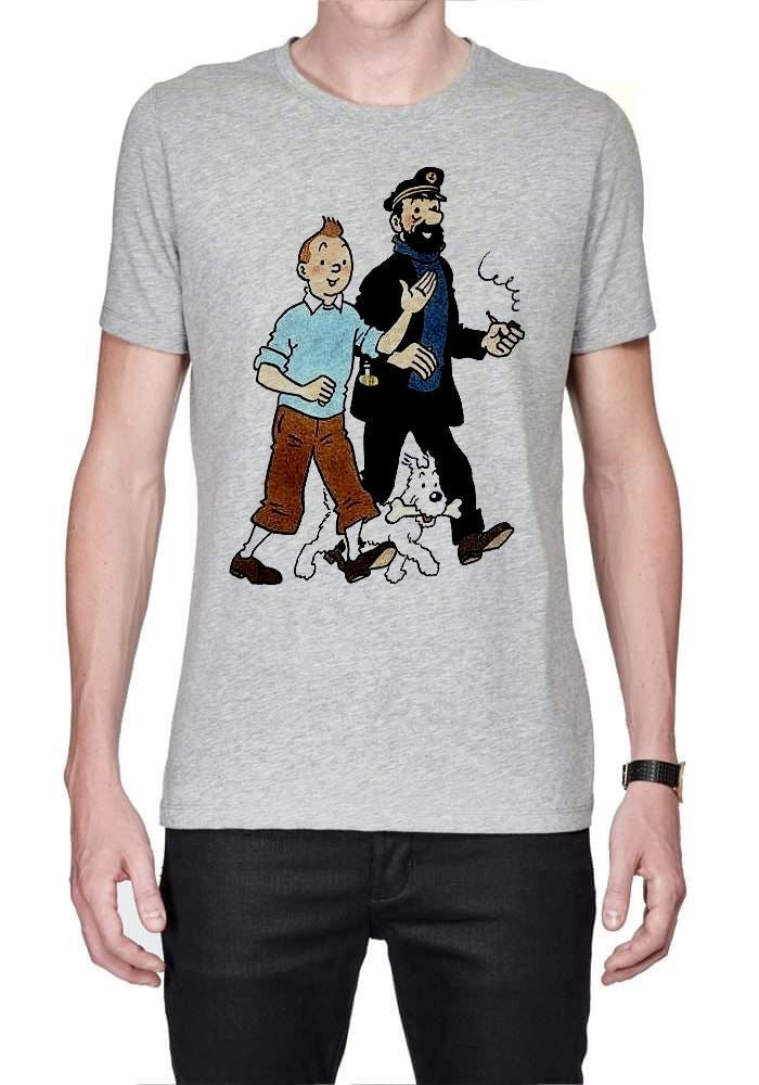 Tintin Grey T-Shirt Hoodie, Sweatshirt | PureTeeCo.com
