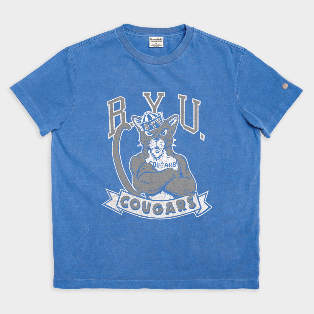 Vintage Brigham Young University Cougar Heavyweight Tee Style001 Hoodie, Sweatshirt | PureTeeCo.com