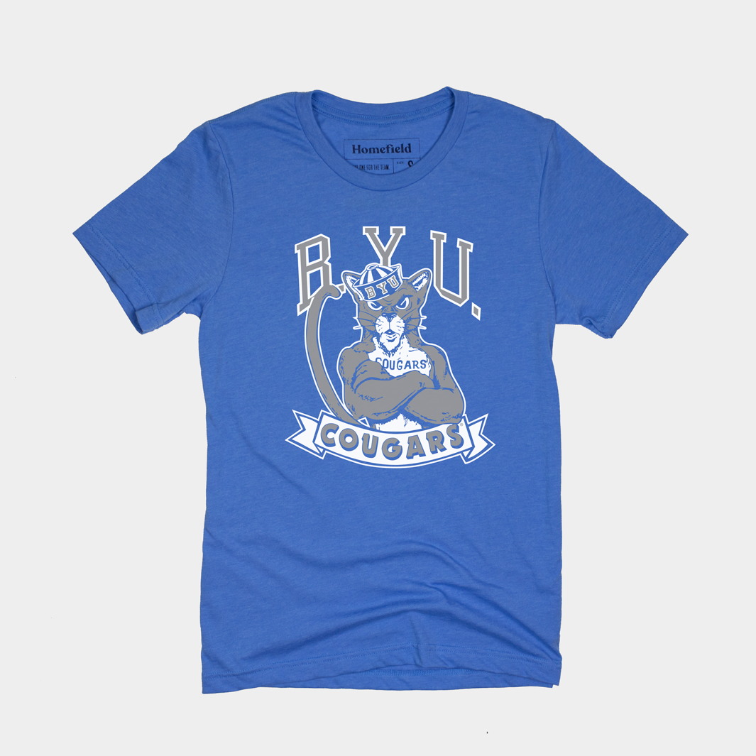 Vintage Brigham Young University Cougar Tee Style001 Hoodie, Sweatshirt | PureTeeCo.com
