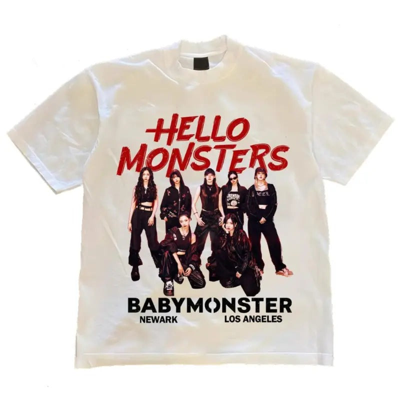 Babymonster 2025 World Tour T-Shirt, Hello Monsters USA Concert Shirt Hoodie, Sweatshirt | PureTeeCo.com