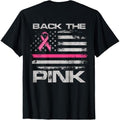 Back The Pink American Flag Breast Cancer Awareness (onback) T-Shirt Made in USA Hoodie, Sweatshirt | PureTeeCo.com