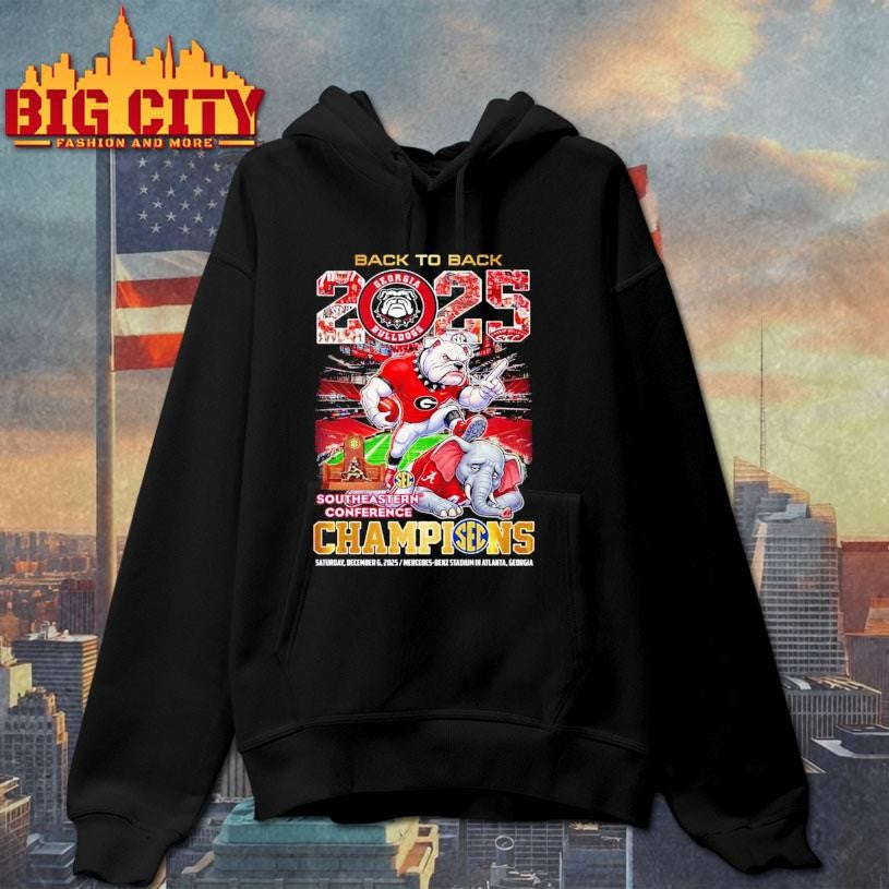 Back to Back 2025 Georgia Bulldogs Southeastern Conferece Champions Shirt