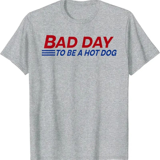 Bad Day To Be A Hot Dog T-Shirt, Party In The USA 4th Of July Shirt, Independence Day Tee, Graphic Printed Unisex Cotton T-shirts in all Sizes for Women and Men V5 Comfort Top