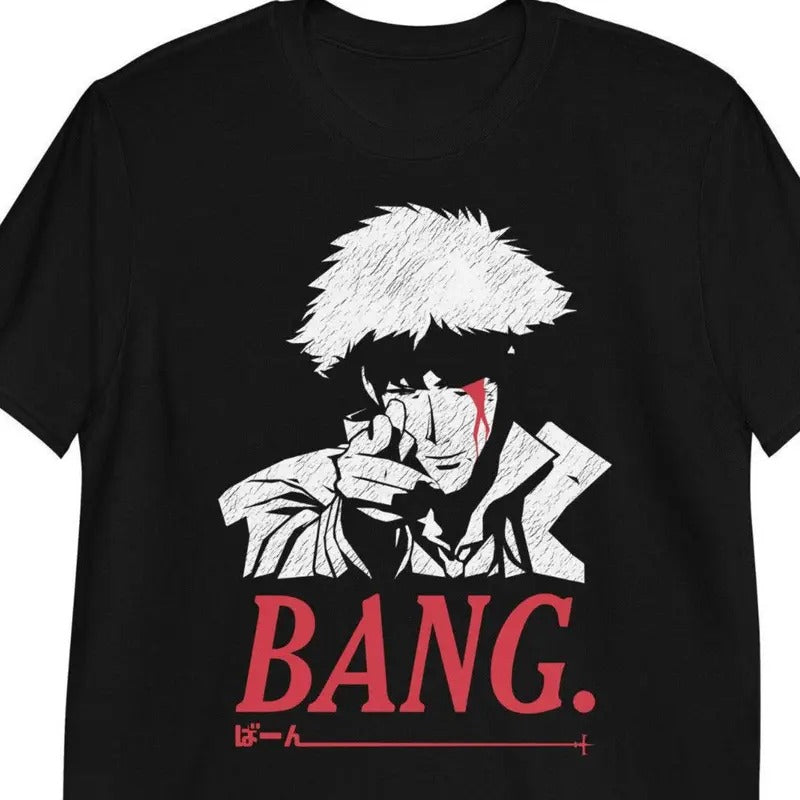 Bang Space Cowboy - Cowboy Bebop Anime Inspired T-Shirt by Rev-Level, Vintage unisex anime Tshirt Hoodie, Sweatshirt