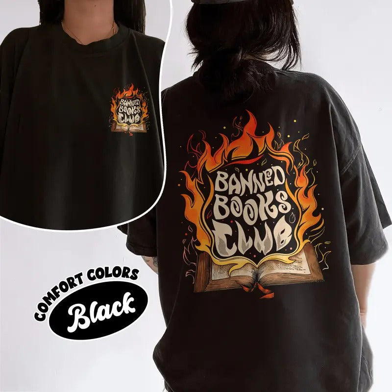 Banned Books Club Comfort Colors Shirt, I'm With The Banned T Shirt, Dark Academia Librarian Tee, Bookish Womenswear...