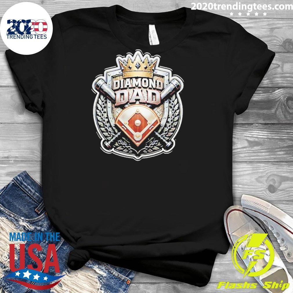 Baseball Diamond Dad Defender Crossed Bats Shirt