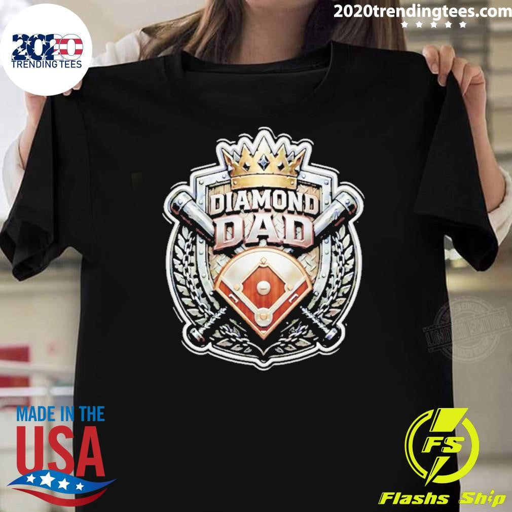 Baseball Diamond Dad Defender Crossed Bats Shirt