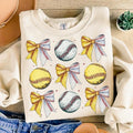 Baseball Softball Bow Sweatshirt Retro Sports Coquette Baseball Softball Mama Game Day T-Shirts, Hoodie | PureTeeCo.com