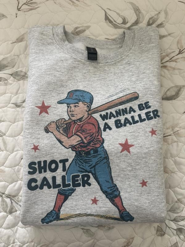 Baseball Sweatshirt Wanna Be a Baller Sweatshirt Comfy Sweatshirt T-Shirts, Hoodie | PureTeeCo.com