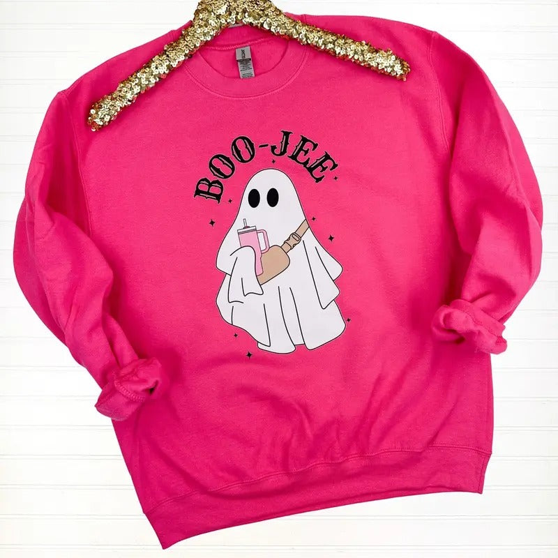 Basic BOO-JEE Ghost Sweatshirt T-Shirts, Hoodie | PureTeeCo.com