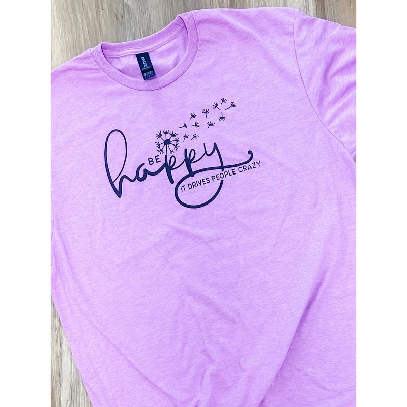 Be Happy Graphic Tee Hoodie, Sweatshirt | PureTeeCo.com