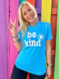 Be Kind Acid Wash Turquoise Tee Hoodie, Sweatshirt | PureTeeCo.com