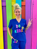 Be Kind Navy Blue Scrub Top T-Shirts, Hoodie, Sweatshirt | PureTeeCo.com