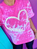 Be Kind Pink Splash Heart Tie-Dye Tee Hoodie, Sweatshirt | PureTeeCo.com
