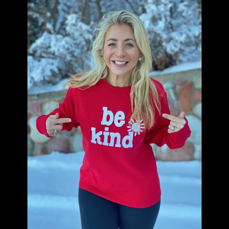 Be Kind Red Sweatshirt T-Shirts, Hoodie | PureTeeCo.com