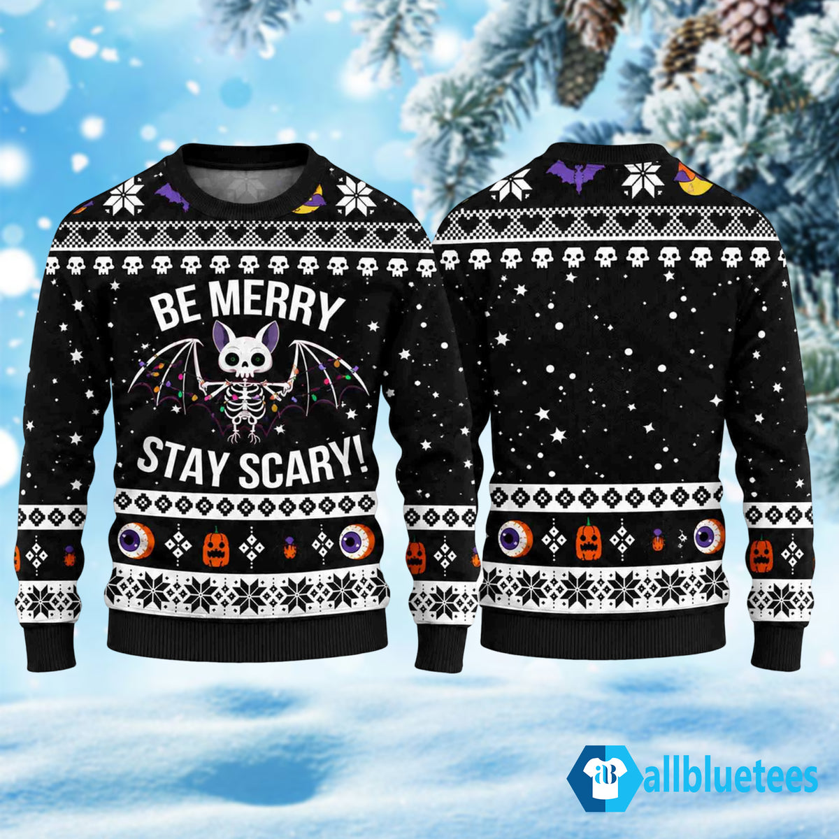 Be Merry Stay Scary Ugly Christmas Sweater