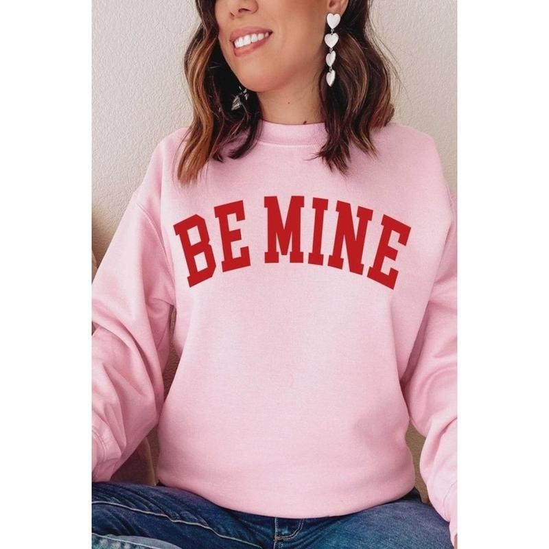 Be Mine Sweatshirt Womens Valentine Sweatshirt Women Valentines Day Shirt Valentines Sweater Heart Hoodie | PureTeeCo.com