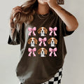 Beagle with bows Shirt ~ Unisex Apparel Relaxed Fit Printed In The USA Clothing Womenswear Casual Comfort Cotton Top...