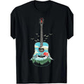 Beautiful acoustic guitar Mountain Forest and nature graphic T-shirt Made in USA Hoodie, Sweatshirt | PureTeeCo.com