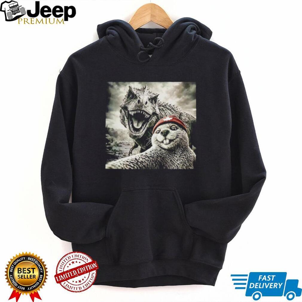 Beaver Selfie Encounter Dinosaur shirt