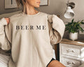Beer Me Sweatshirt, Minimalist Beer Drinking Sweatshirt Comfort Fabric T-Shirts, Hoodie | PureTeeCo.com
