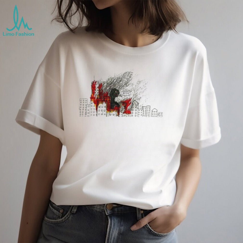 Beerzilla Godzilla City Destruction Beer shirt