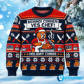 Behind Corner Yes Chef Holiday Chaos Ugly Christmas Sweater