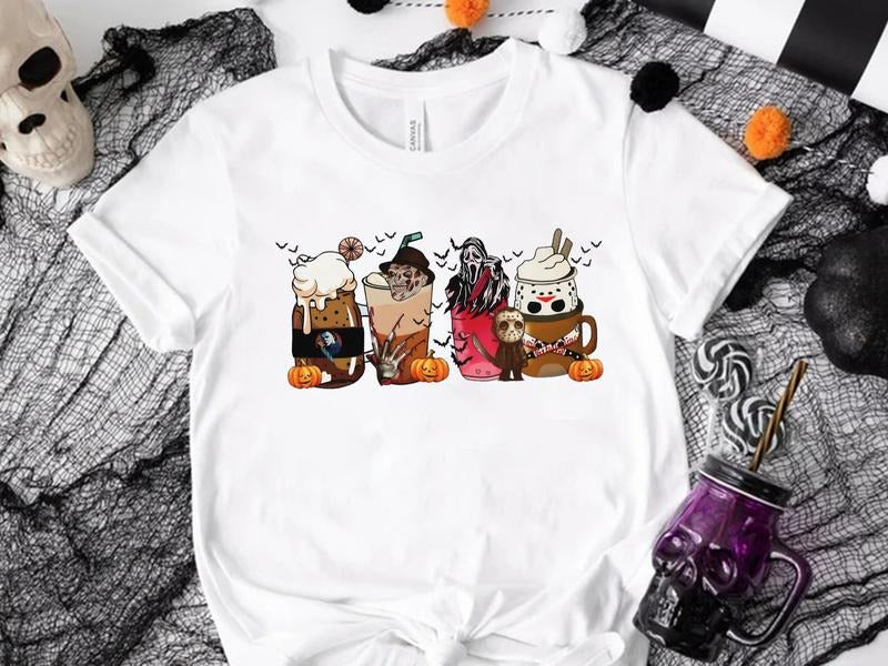 [Bella Canvas] Horror Coffee Halloween Shirt