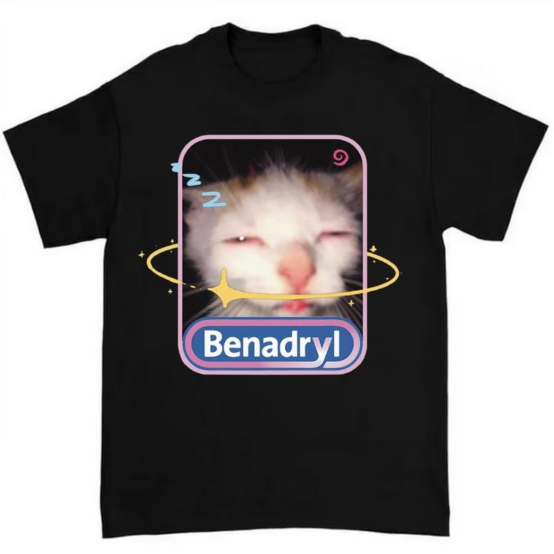 Benadryl Cat T-Shirt Highlighting Hilarious and Adorable Meme Artwork Hoodie, Sweatshirt | PureTeeCo.com