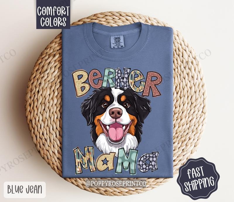 Bernese Mama Comfort Colors, Dog Mom Tee, Cute Bernese Mountain Dog Mama Women's Tshirt Hoodie, Sweatshirt | PureTeeCo.com