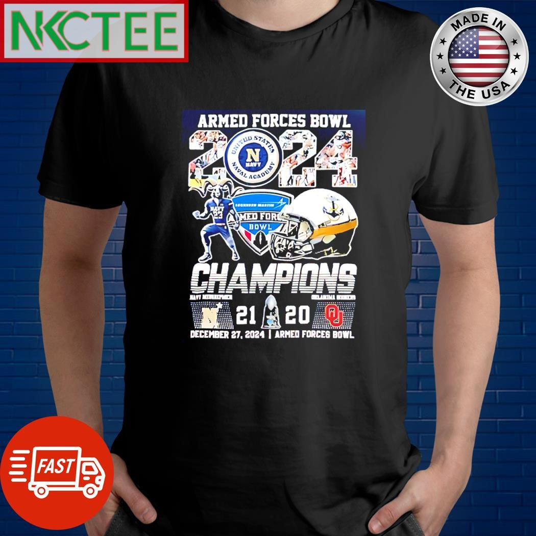 Best Armed Forces Bowl 2024 Champions Navy Midshipmen 21 20 Oklahoma Sooners Final Score shirt