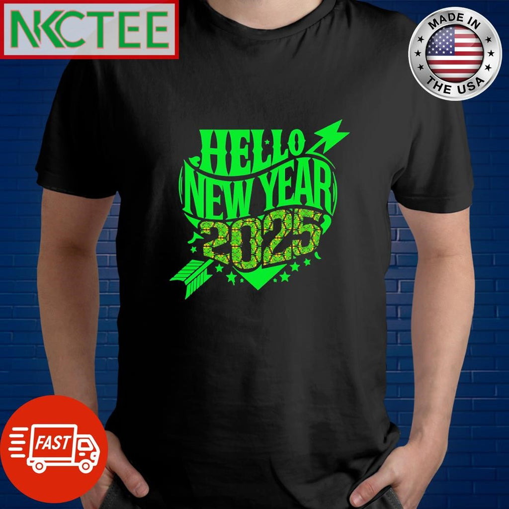Best Hello New Year 2025 heart arrow shirt