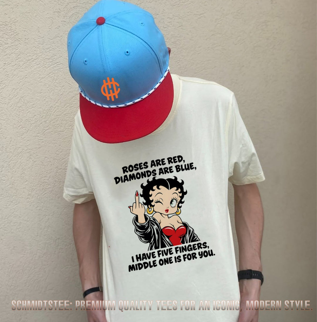 Betty Boop Roses Are Red Diamonds Are Blue Middle Finger Quote shirt
