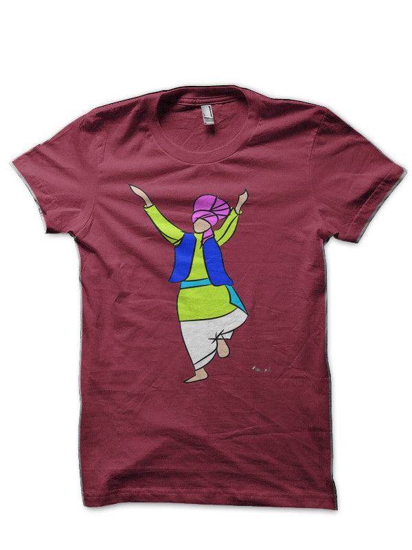 Bhangra Dancer Green Maroon T-Shirt Hoodie, Sweatshirt | PureTeeCo.com