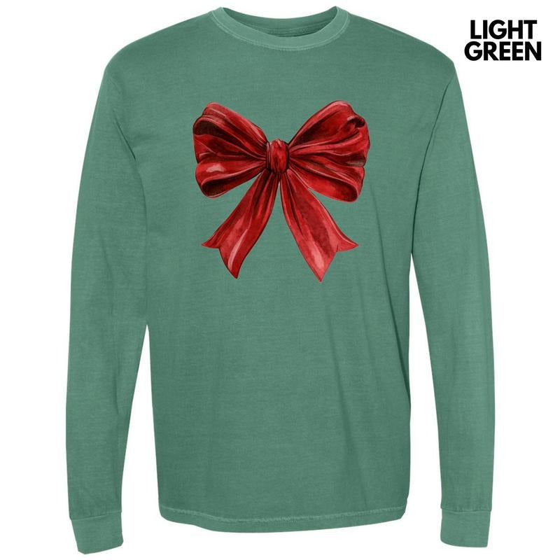 Big Red Ribbon Long Sleeve Comfort Colors T-Shirt 'NLB' Hoodie, Sweatshirt | PureTeeCo.com