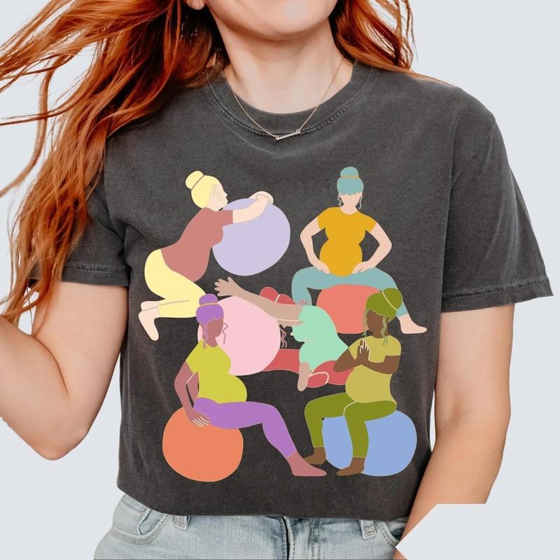 Birth Shirt Doula Gift Birth Ball Tee Midwife Gifts Baby Shower Ideas For New Moms Birth Doula Oversized T-Shirt Hoodie,...