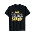 Birthday Squad Crew Neck T-Shirt, 100% Cotton, Medium Stretch, Geometric Pattern, Regular Fit, Short Sleeve, Knit Fabric,...