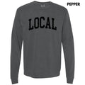 Black - Local Varsity Letter Long Sleeve Comfort Colors T-Shirt 'NLB' Hoodie, Sweatshirt | PureTeeCo.com