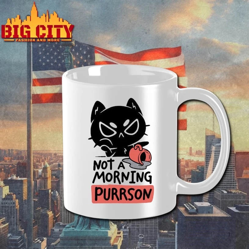 Black Cat Not A Morning Purrson shirt