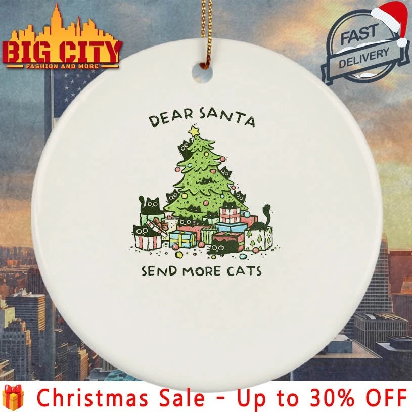 Black Cats and christmas tree dear Santa sent more cats shirt