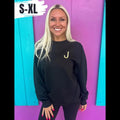 Black Embroidered Initial Sweatshirt (S-XL) T-Shirts, Hoodie | PureTeeCo.com