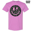 Black Leopard Happy Face Gildan Short Sleeve T-Shirt 'NLB' Hoodie, Sweatshirt | PureTeeCo.com
