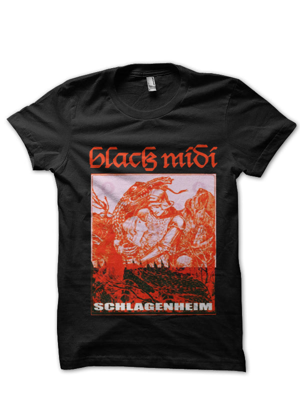 Black Midi T-Shirt Hoodie, Sweatshirt | PureTeeCo.com