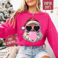 Black Santa Bubble Sweatshirt, Merry Christmas Sweater, Women's Holiday Crewneck funny santa T-Shirts, Hoodie | PureTeeCo.com