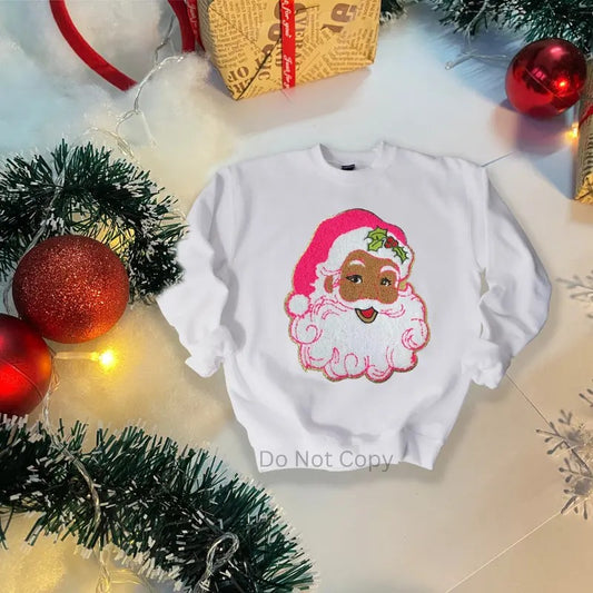 Black Santa Chenille Patch ONLY - This is NOT a T Shirt